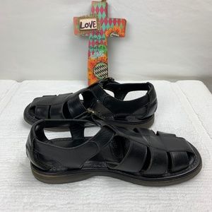 Cole Haan Country Fisherman Black Leather Sandal